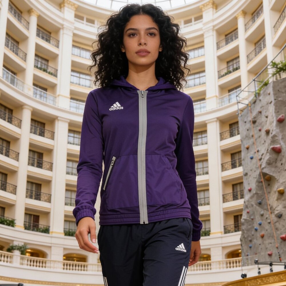 Adidas Women’s Team Full‎ Zip Hoodie HI3166 Small TMCORP MGSOGR Purple
